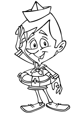 Cartoon Sailor Coloring Page